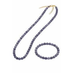 Naszyjnik + bransoletka z kamieni [sodalit jasny] - MF4108382